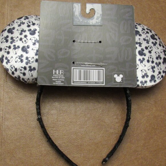 Disney Satin and sequins Mickey ears headband with a black bow - Picture 4 of 4